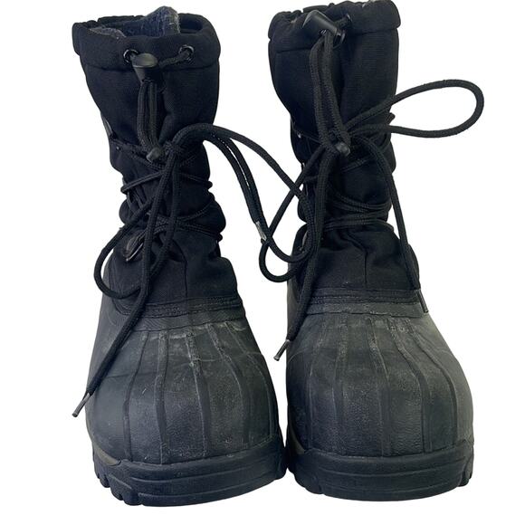 LL Bean Bigelow Black Insulated Cold Weather Snow Boot Lace Up Size 8 - Picture 13 of 16